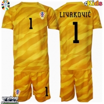 Croatia Dominik Livakovic #1 Goalkeeper Replica Home Minikit Euro 2024 Short Sleeve (+ pants)